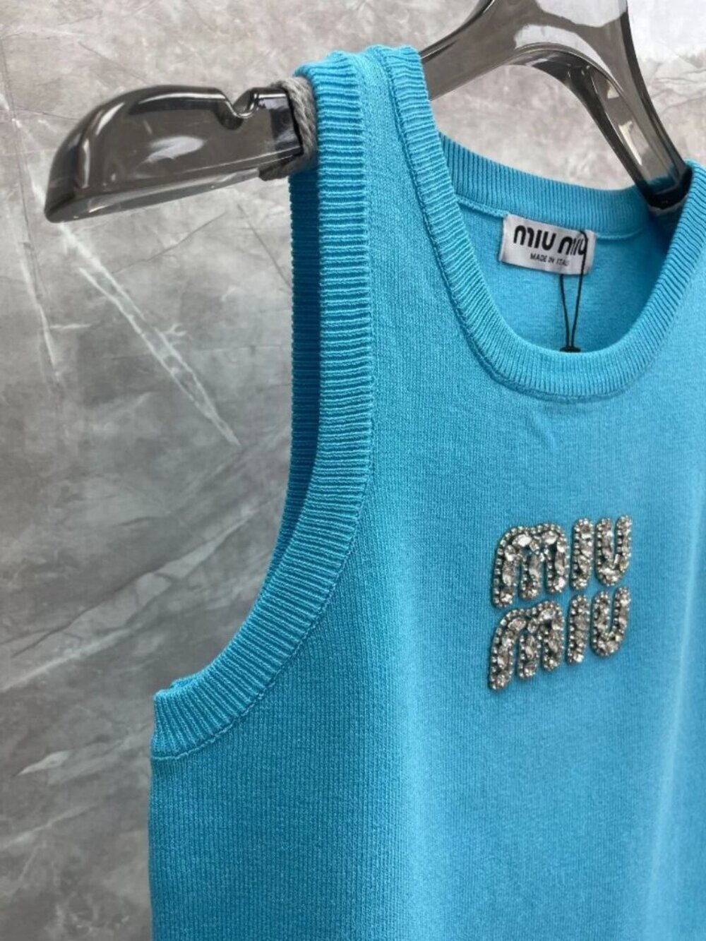 Miu Miu Knit Tank Top with Logo - Picture 5 of 7